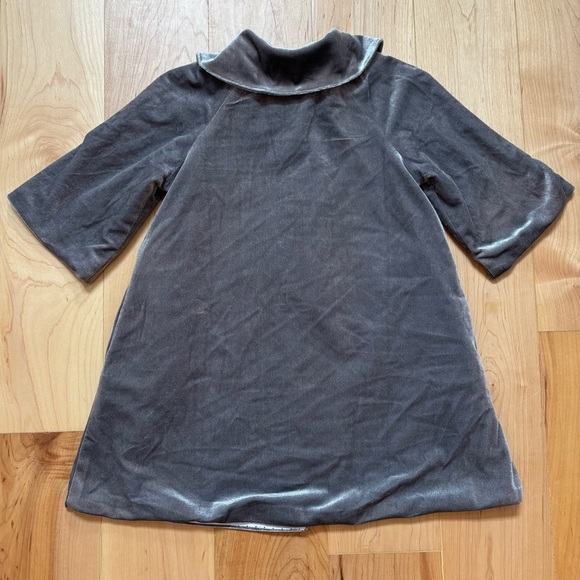 NEW Vignette Jane Gray Silver Velvet Coat with Peter Pan Collar - Picture 6 of 10